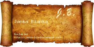 Janka Bianka névjegykártya